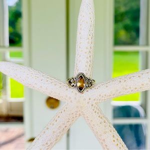 Celtic Yellow Citrine Ring size 7